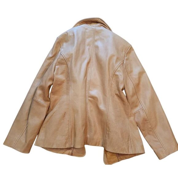 Marcia Jacket Women's Large Tan Leather Zip Out Lining Warm All Weather - Picture 2 of 7